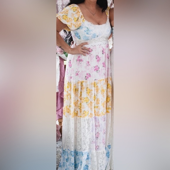 Darcey Patchwork maxi dress Altard State size medium. Worn once. - Picture 5 of 5